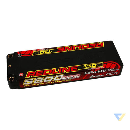 Accumulator Gens ace Redline Series 5800mAh 7.6V 130C 2S1P HardCase 56# HV Ultra LCG LiPo Lithium and NiMH