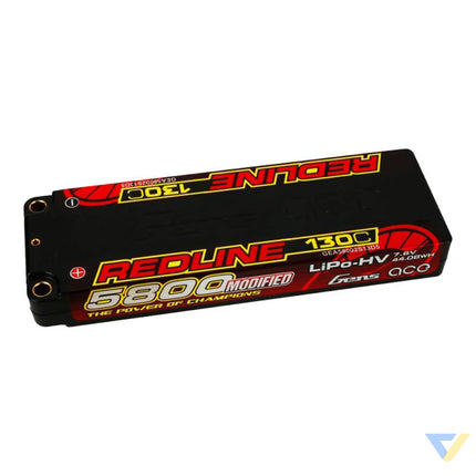 Accumulator Gens ace Redline Series 5800mAh 7.6V 130C 2S1P HardCase 56# HV Ultra LCG LiPo Lithium and NiMH