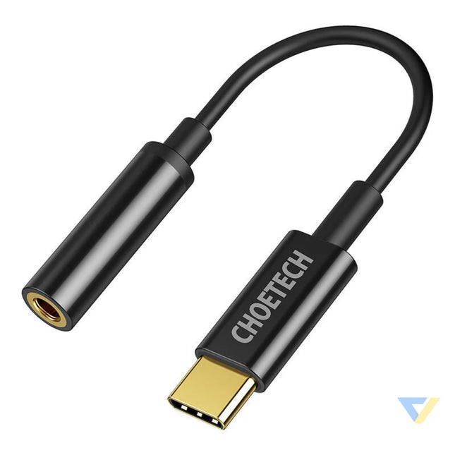 Adapter Choetech AUX003 USB C to 3.5mm Audio Jack Adapter (black) Audio adapters