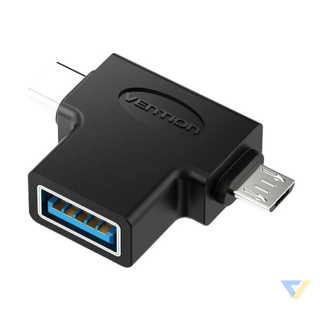 Adapter OTG USB 3.0 to USB C and Micro USB Vention CDIB0 Adapters connectors and converters
