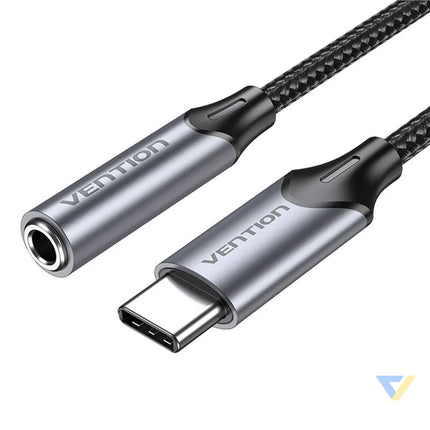 Adapter Vention BGMHF USB C M do 3.5mm Jack 1M (szary) Audio adapters