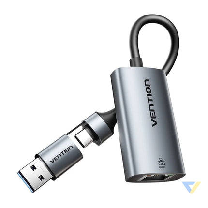 Adapter Vention USB A + USB C do Gigabit Ethernet 0.15m Adapters connectors and converters