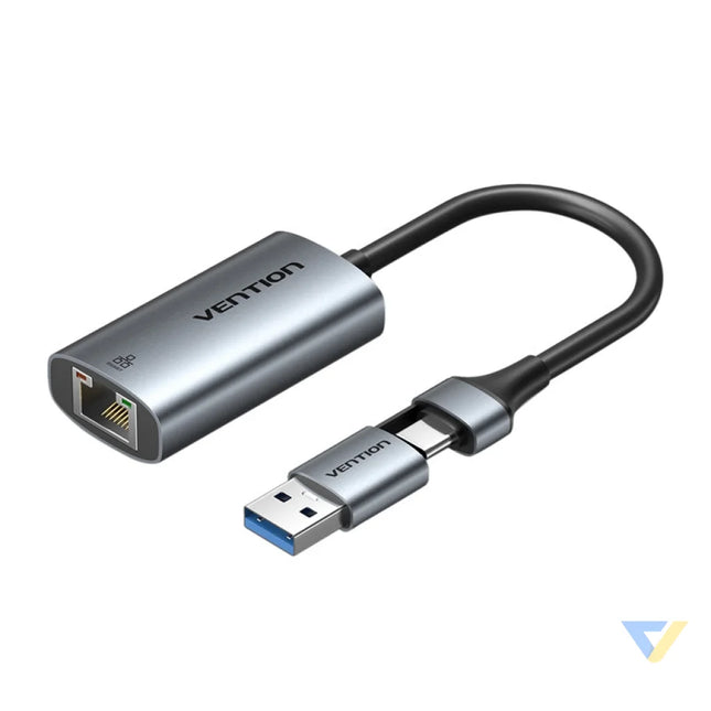 Adapter Vention USB A + USB C do Gigabit Ethernet 0.15m Adapters connectors and converters