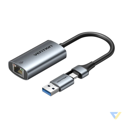 Adapter Vention USB A + USB C do Gigabit Ethernet 0.15m Adapters connectors and converters