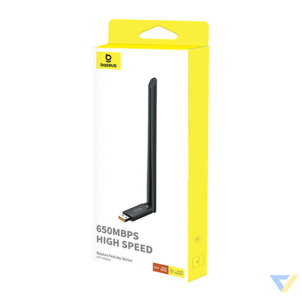 Adapter WiFi with antenna Baseus FastJoy 650Mbps (czarny) Adapters connectors and converters