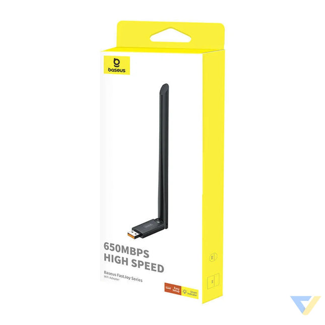 Adapter WiFi with antenna Baseus FastJoy 650Mbps (czarny) Adapters connectors and converters