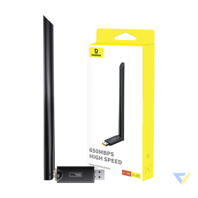 Adapter WiFi with antenna Baseus FastJoy 650Mbps (czarny) Adapters connectors and converters