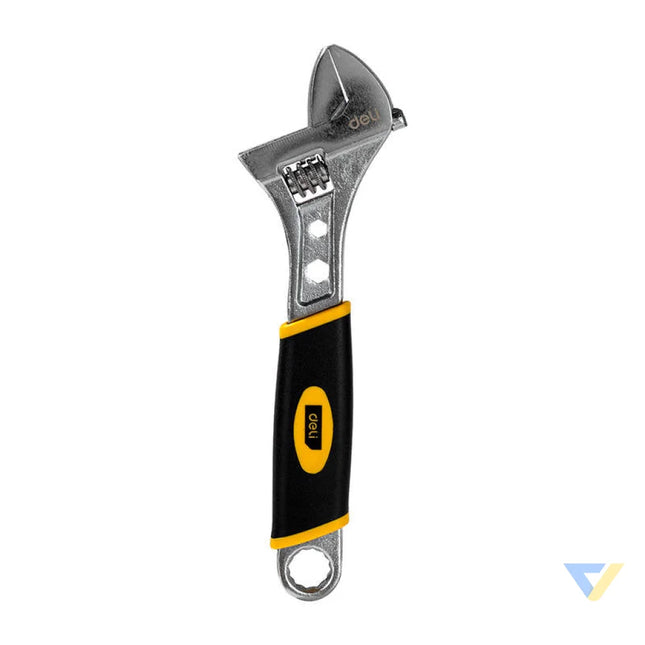 Adjustable Wrench with Plastic Handler Deli Tools EDL30108 8’’ (silver) Wrenches