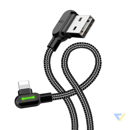 Angle USB Lightning Cable Mcdodo CA 4671 LED 1.2m (Black) USB to Lightning