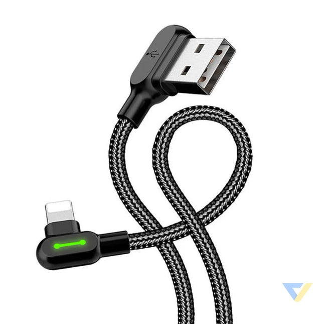 Angle USB Lightning Cable Mcdodo CA 4671 LED 1.2m (Black) USB to Lightning