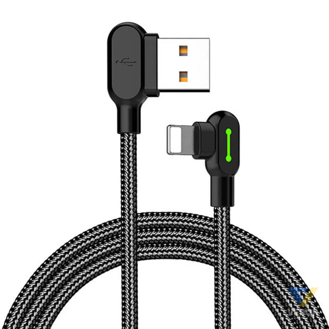 Angle USB Lightning Cable Mcdodo CA 4671 LED 1.2m (Black) USB to Lightning