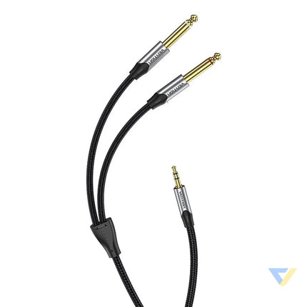 Audio cable mini jack 3.5mm to 2x jack 6.35mm male Vention BARHK 8m Audio cables