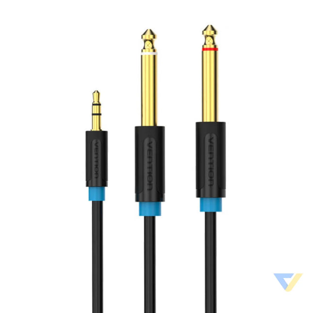 Audio Cable TRS 3.5mm to 2x 6.35mm Vention BACBJ 5m Black Audio cables