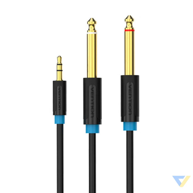 Audio Cable TRS 3.5mm to 2x 6.35mm Vention BACBJ 5m Black Audio cables