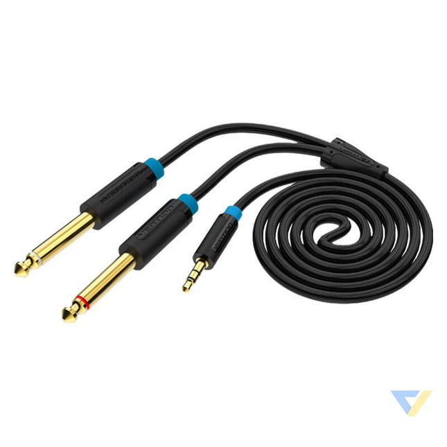 Audio Cable TRS 3.5mm to 2x 6.35mm Vention BACBJ 5m Black Audio cables