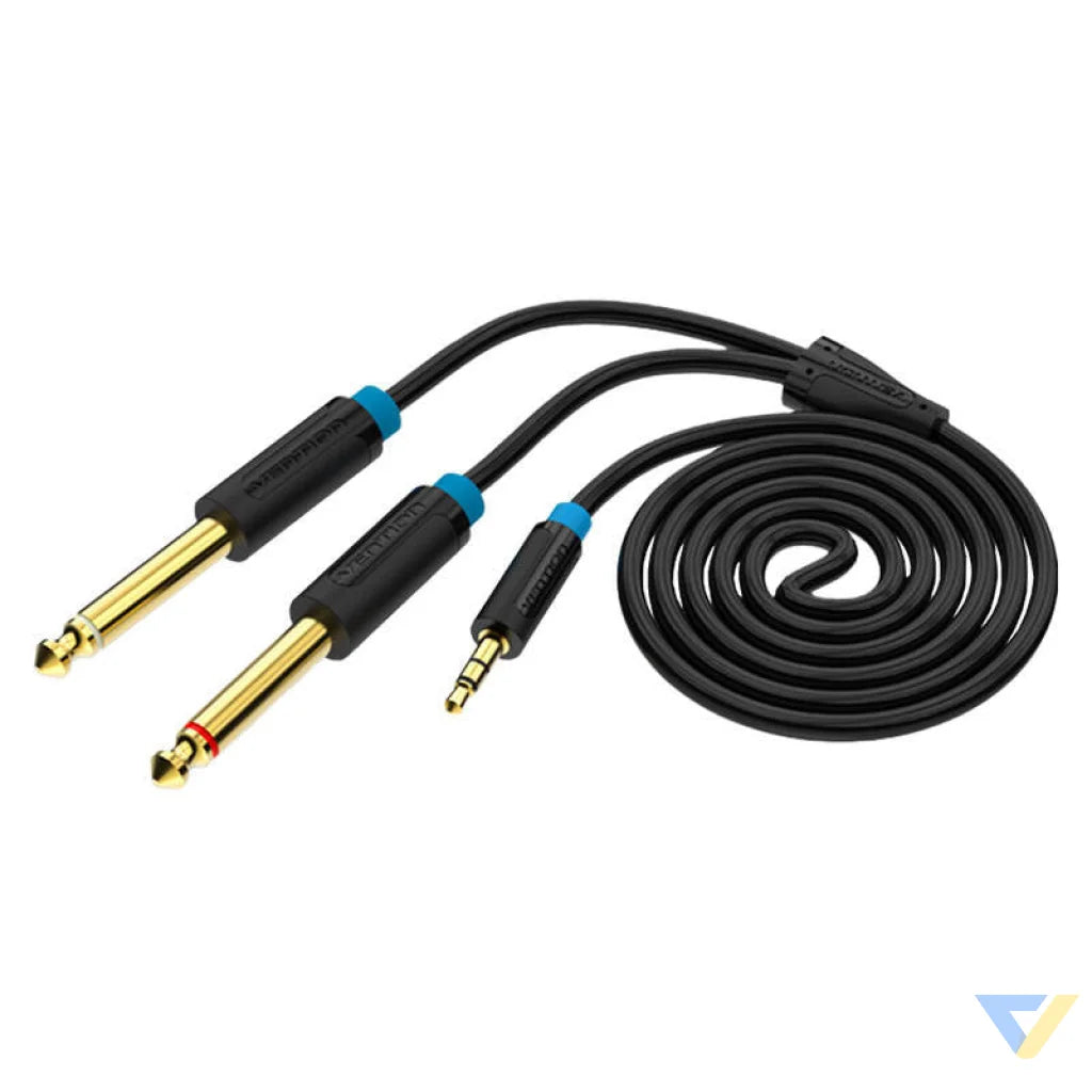Audio Cable TRS 3.5mm to 2x 6.35mm Vention BACBJ 5m Black Audio cables
