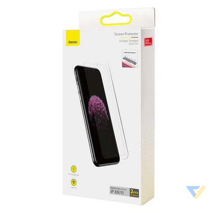 Baseus 0.3mm Full glass Tempered Glass Film(2pcs pack) for iPhone XR/11 6.1inch For smartphones