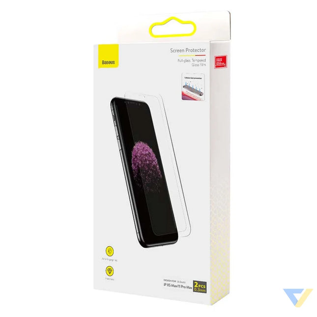 Baseus 0.3mm Full glass Tempered Glass Film(2pcs pack) for iPhone XS Max/11 Pro Max 6.5inch For smartphones
