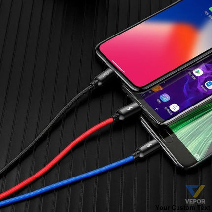Baseus 3in1 Cable USB C / Lightning / Micro 3,5A 0,3m (Black) Combo Cables