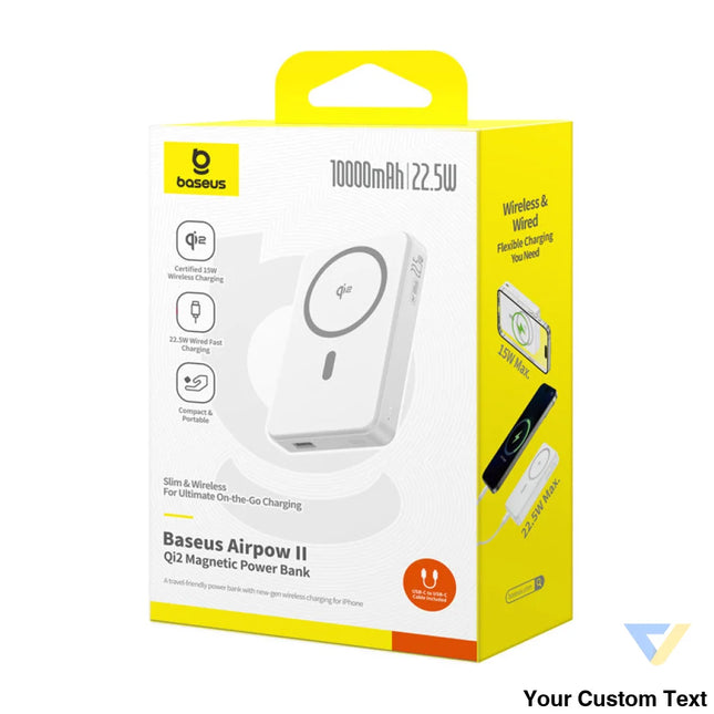 Baseus Airpow2 Qi2 magnetic powerbank 10000mAh 22.5W (white) Powerbanks