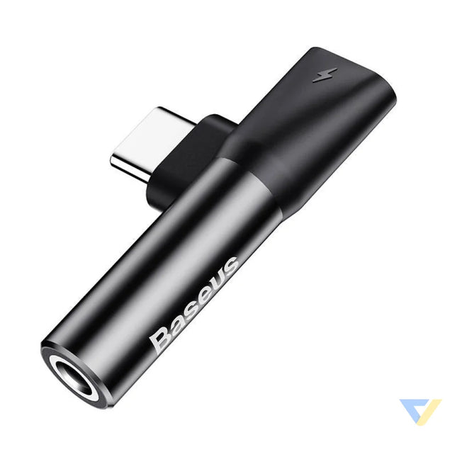 Baseus Audio Adapter USB C to Mini Jack 3.5mm + USB C (black) Audio adapters