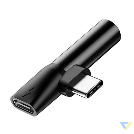 Baseus Audio Adapter USB C to Mini Jack 3.5mm + USB C (black) Audio adapters