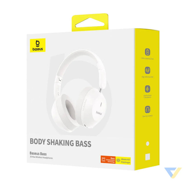 Baseus Bass 30 Max Wireless Headphones (white) Over ear