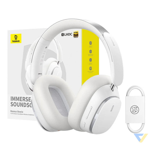 Baseus Bowie H1 Wireless Headphones Bluetooth 5.2 (white) Over ear