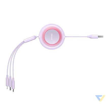 Baseus Bright Mirror 2 3 in 1 USB 3 in 1 cable for micro USB / USB C / Lightning 3.5A 1.1m (Purple) Combo Cables