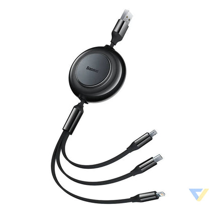 Baseus Bright Mirror 2 USB 3 in 1 cable for micro USB / USB C / Lightning 3.5A 1.1m (Black) Combo Cables