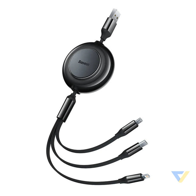Baseus Bright Mirror 2 USB 3 in 1 cable for micro USB / USB C / Lightning 3.5A 1.1m (Black) Combo Cables