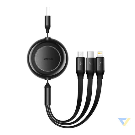 Baseus Bright Mirror 2 USB 3 in 1 cable for micro USB / USB C / Lightning 3.5A 1.1m (Black) Combo Cables