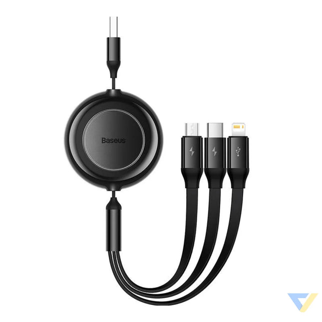 Baseus Bright Mirror 2 USB 3 in 1 cable for micro USB / USB C / Lightning 3.5A 1.1m (Black) Combo Cables