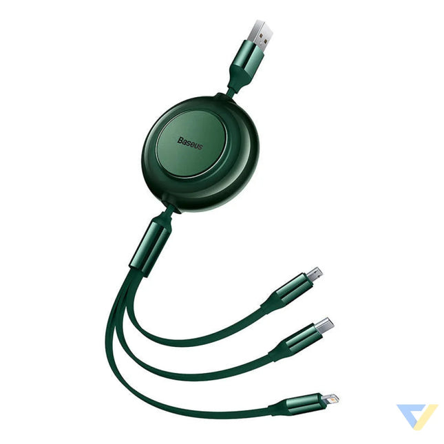 Baseus Bright Mirror 2 USB 3 in 1 cable for micro USB / USB C / Lightning 3.5A 1.1m (Green) Combo Cables