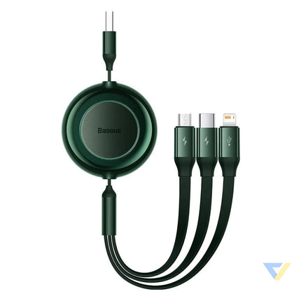Baseus Bright Mirror 2 USB 3 in 1 cable for micro USB / USB C / Lightning 3.5A 1.1m (Green) Combo Cables