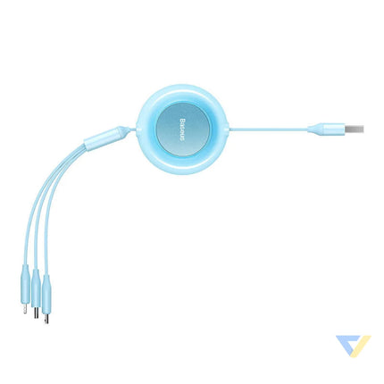 Baseus Bright Mirror 2 USB 3 in 1 cable for micro USB / USB C / Lightning 3.5A 1.1m (Sky blue) Combo Cables