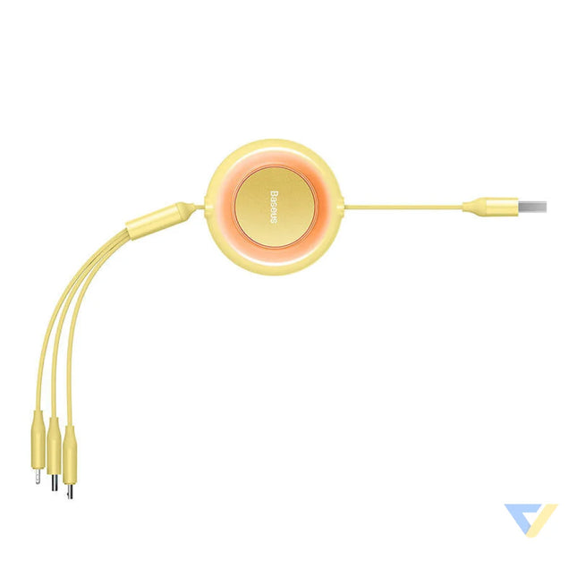 Baseus Bright Mirror 2 USB 3 in 1 cable for micro USB / USB C / Lightning 3.5A 1.1m (Yellow) Combo Cables