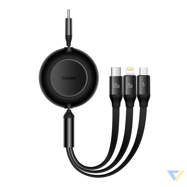 Baseus Bright Mirror 4 USB C 3 in 1 cable for micro USB / USB C / Lightning 100W / 3.5A 1.1m (Black) Combo Cables