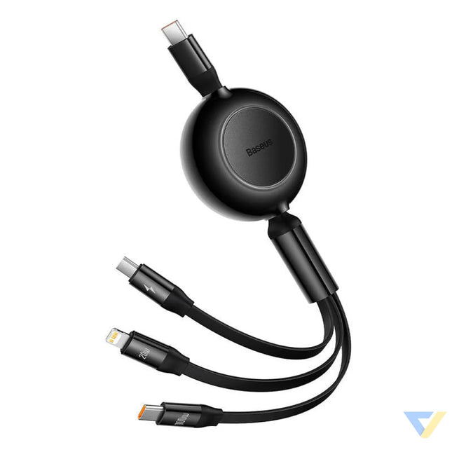 Baseus Bright Mirror 4 USB C 3 in 1 cable for micro USB / USB C / Lightning 100W / 3.5A 1.1m (Black) Combo Cables