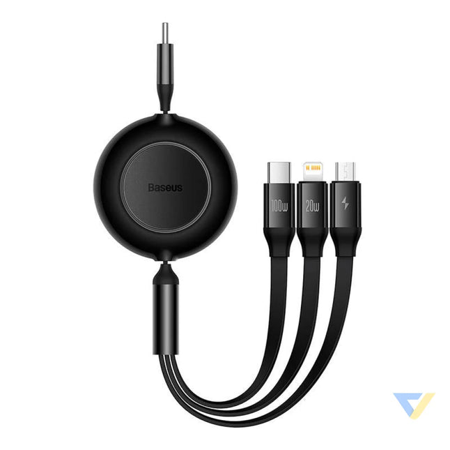 Baseus Bright Mirror 4 USB C 3 in 1 cable for micro USB / USB C / Lightning 100W / 3.5A 1.1m (Black) Combo Cables
