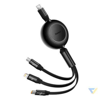 Baseus Bright Mirror 4 USB C 3 in 1 cable for micro USB / USB C / Lightning 100W / 3.5A 1.1m (Black) Combo Cables