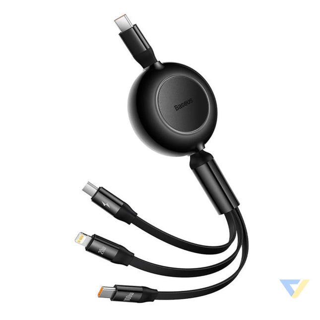 Baseus Bright Mirror 4 USB C 3 in 1 cable for micro USB / USB C / Lightning 100W / 3.5A 1.1m (Black) Combo Cables
