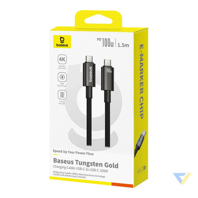 Baseus Cable USB Tungsten Gold USB C to USB C 100W 1,5m (black) USB C to USB C