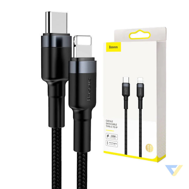 Baseus Cafule Cable Type C to iP PD 18W 1m Gray + Black USB C to Lightning