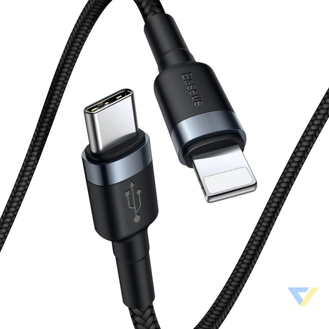 Baseus Cafule Cable Type C to iP PD 18W 1m Gray + Black USB C to Lightning