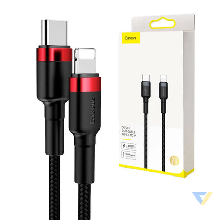 Baseus Cafule Cable Type C to iP PD 18W 1m Red + Black USB C to Lightning