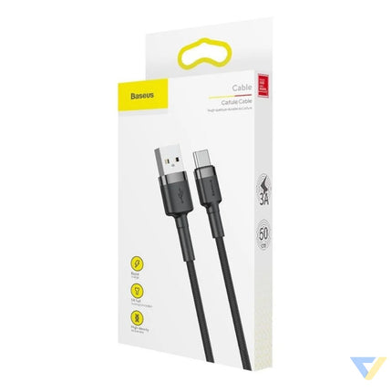 Baseus Cafule cable USB C 3A 0.5m (Gray + Black) USB to USB C