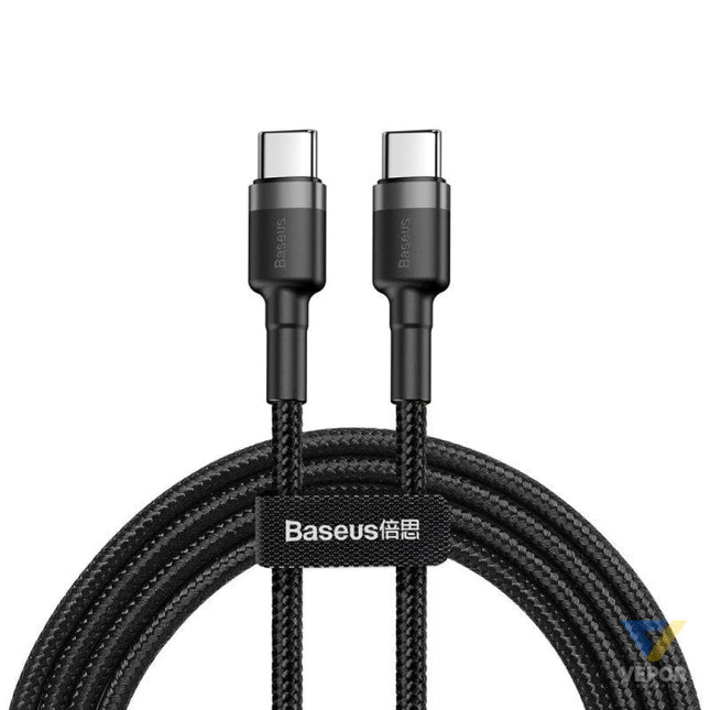 Baseus Cafule Cable USB C PD 2.0 QC 3.0 60W 1m (Black + Gray) USB C to USB C