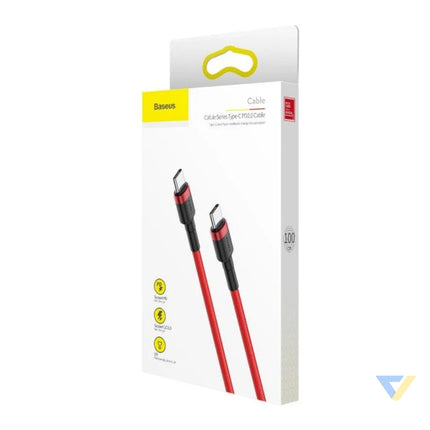 Baseus Cafule Cable USB C PD 2.0 QC 3.0 60W 1m (Red) USB C to USB C