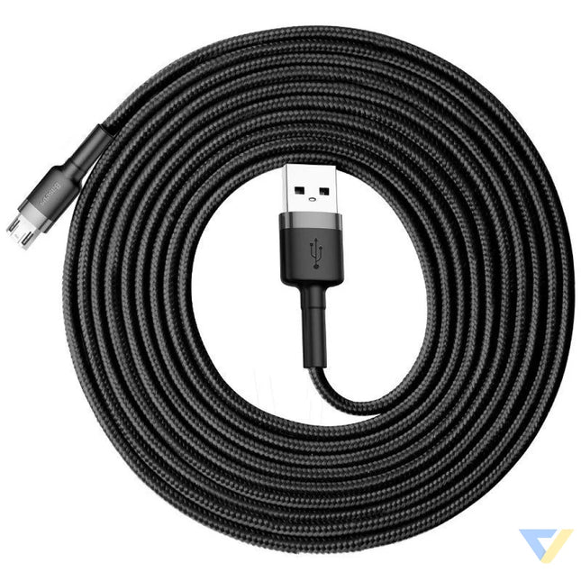 Baseus Cafule Cable USB For Micro 2A 3m Gray + Black USB to Micro USB